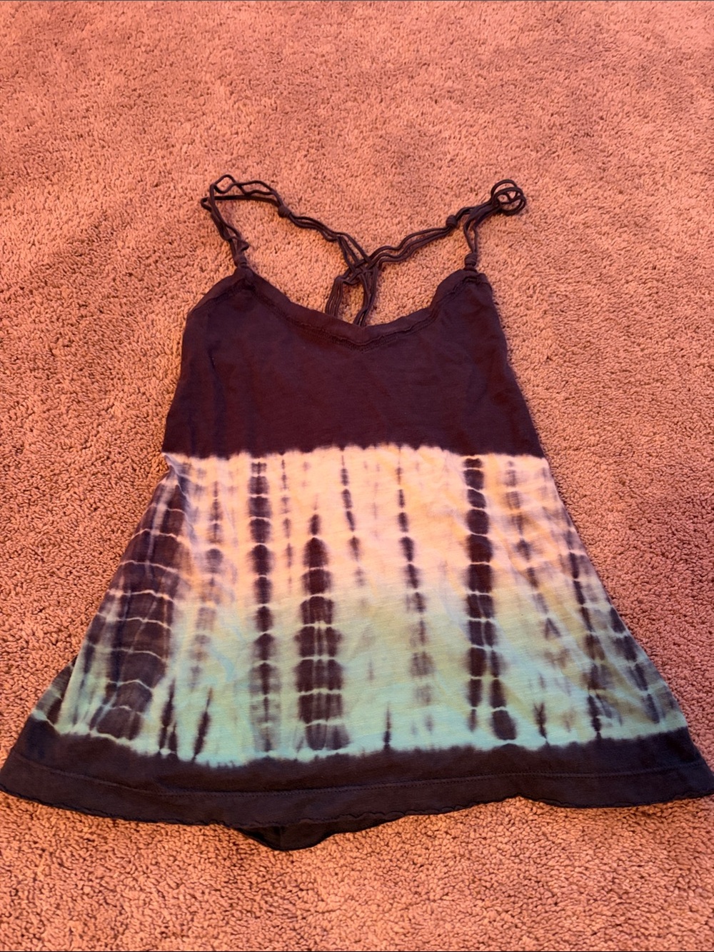 American Eagle Tie-Dye Spaghetti Strap Women's Tank Top - Blue/Black